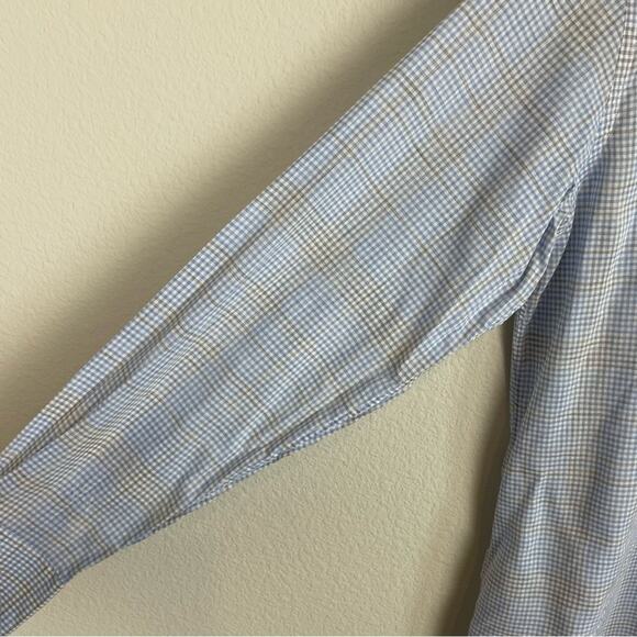 Canali Blue White Gray Plaid Button Down Long Sleeve Shirt Large - Picture 3 of 7